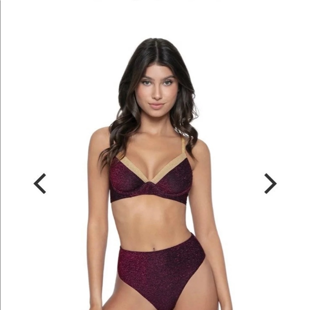 PQ glitter garnet evie underwire bralette small